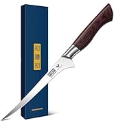 HOSHANHO Fillet Knife 7 Inch, Professional German High Carbon Steel Boning Knife for Meat, Ultra ...