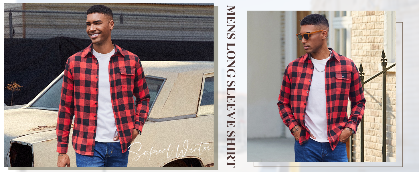 long sleeve flannel shirt for men