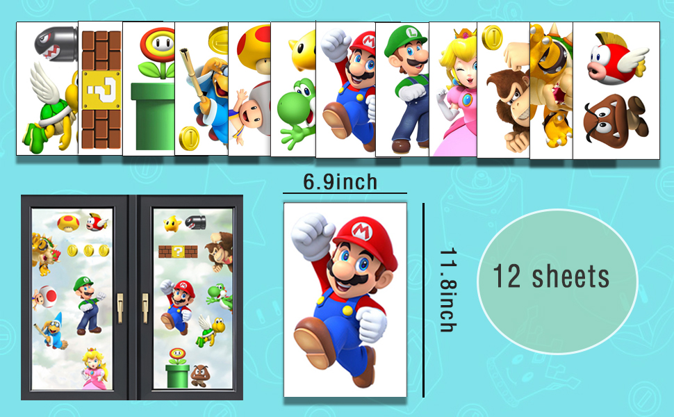 12 Sheets Super Brothers Birthday Decorations, Party Supplie... 7 supper2