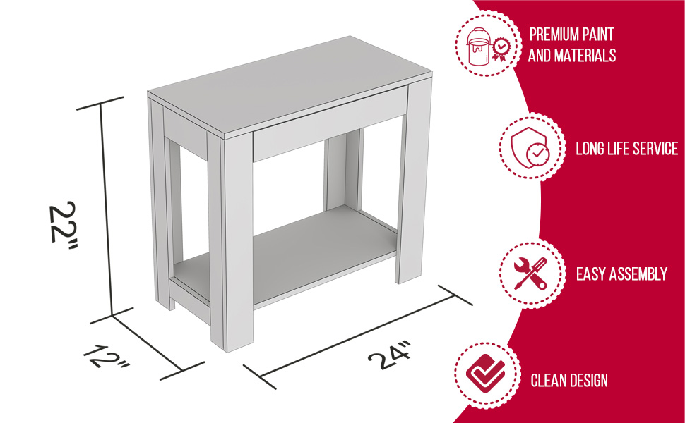 Safdie & Co. White with Drawer Accent End Table, Amazon.ca Home