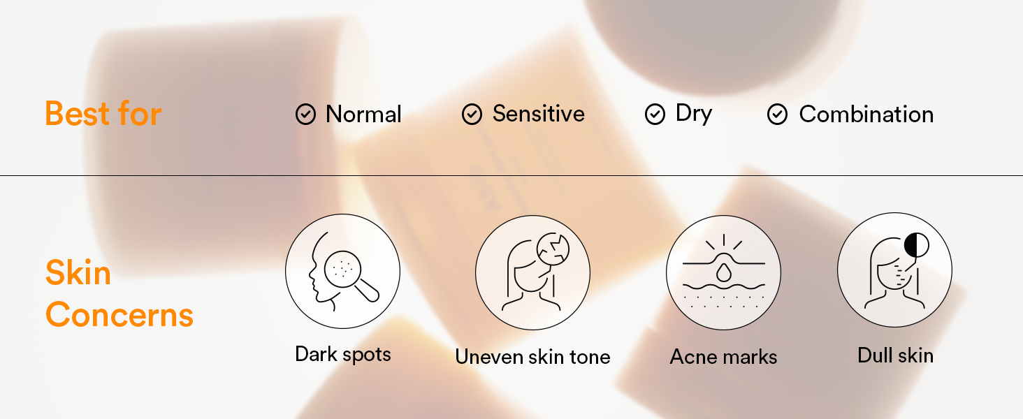 best for dark spots, uneven tone, acne marks, dullness