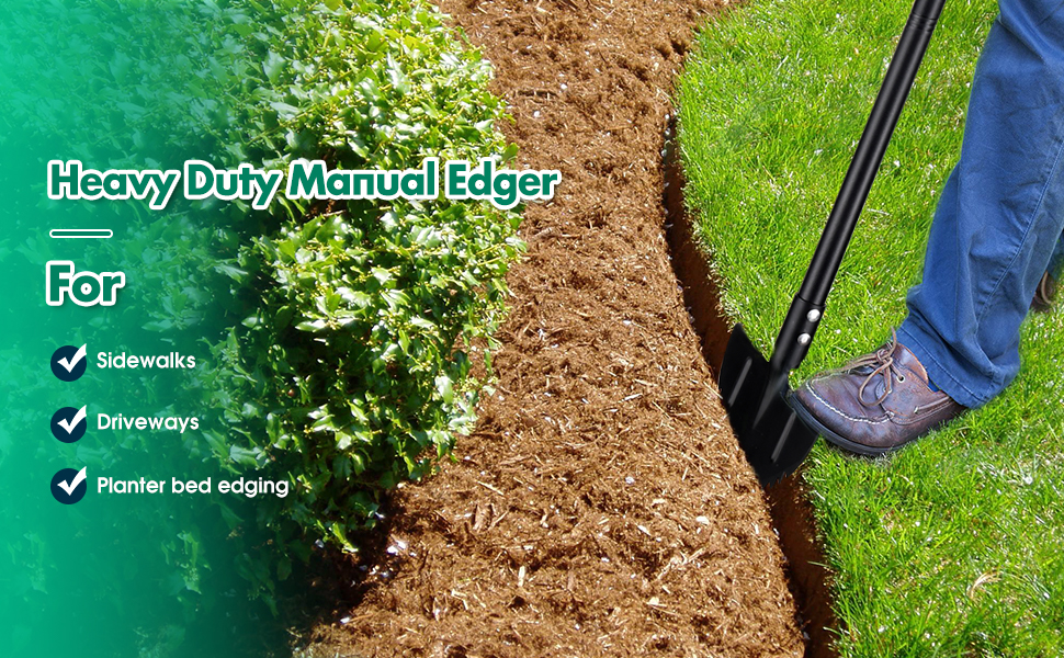 Saw Tooth Edger Lawn Tool, Half Moon Manual Lawn Edger