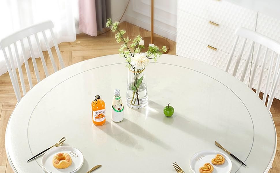 Royhom 2mm Thick 41 Inches Clear Round Table Cover, Round