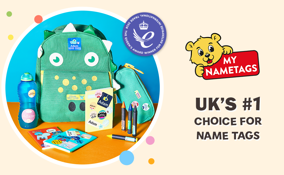 My Nametags® 56 Name Stickers Washable Name Labels for Clothes, Shoes