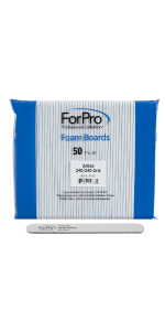 ForPro Zebra Foam Board, 240/240 Grit, Double-Sided Manicure Nail File