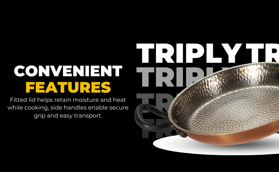 SPN-E2FA Double Handle Copper Finish Pan