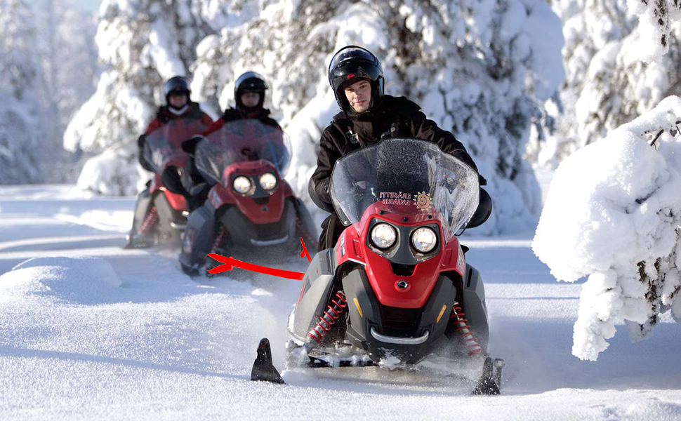 Randfooy Snowmobile Tow Strap, Reinforced Tow Rope with Two Metal Hooks