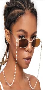 pearls glasses chain