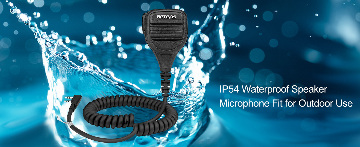 Retevis RT21 Walkie Talkie mic,IP54 Waterproof Shoulder Speaker Mic, Compatible with RT22 RT68 H-777 RT85 RT27 RT86 RT18 RB45 BAOFENG UV-5R 5RM BF-F8HP Kenwood SAMCOM Radio, 3.5mm Audio Jack(1 Pack) 15 waterproof speaker mic