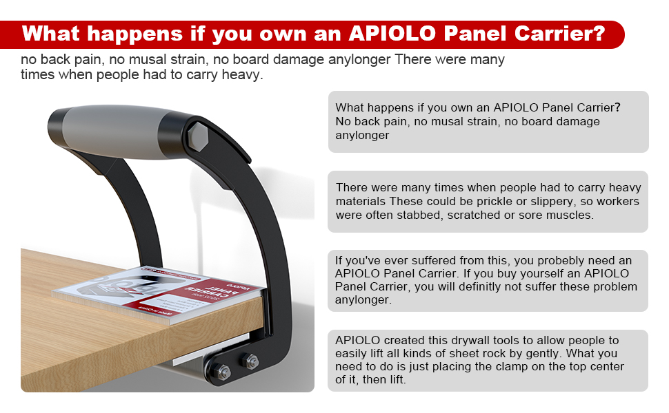 APIOLO 2 PCS Panel and Plywood Carrier, Plywood Lifting