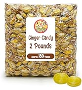 Ginger Candy - 2 Pound Bag - Hard Ginger Candy For Nausea Relief And Digestion Aid - Individually...