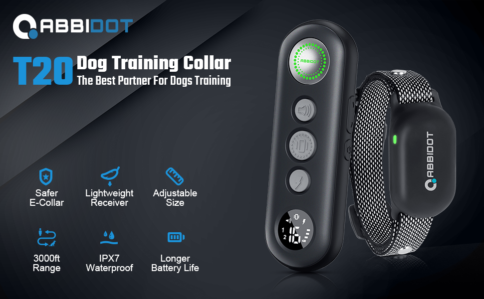 ABBIDOT Small Size Shock Collar (8120 lbs) 3000 Ft Dog Training