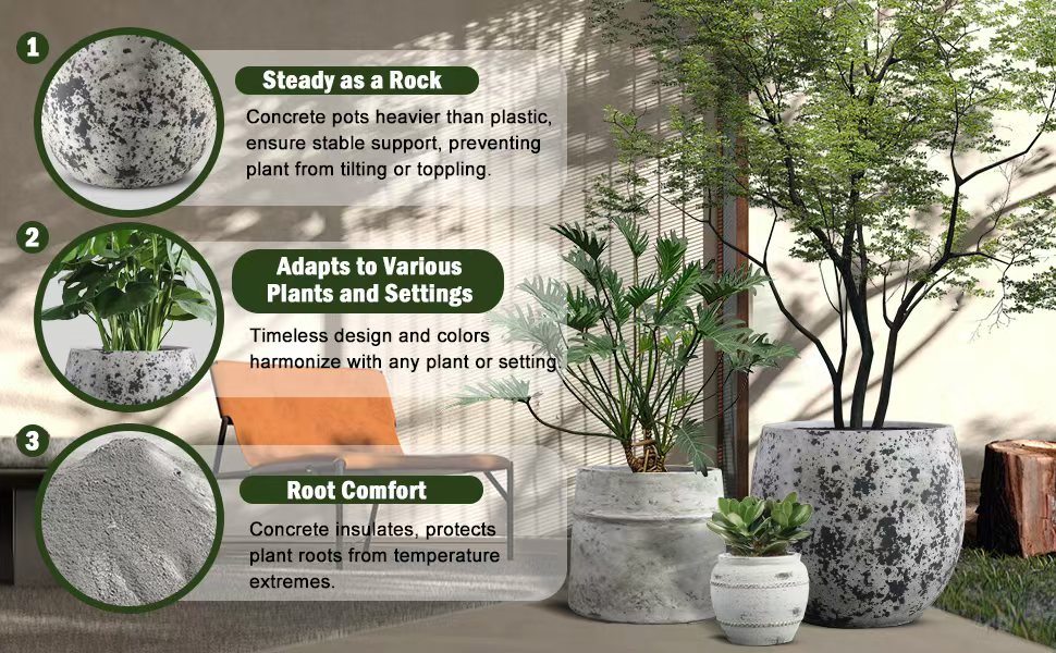 Concrete Planter Set of 3