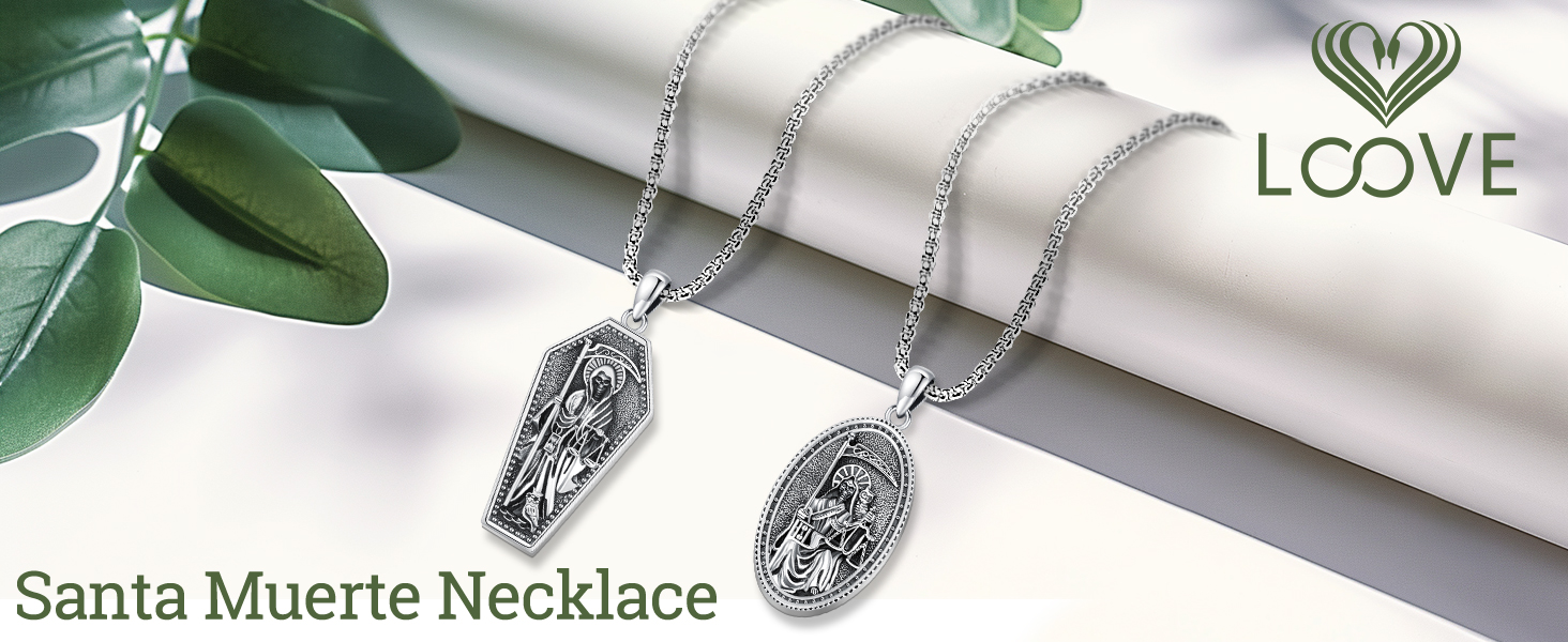 santa muerte necklace
