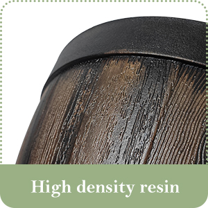 Barrel planter made of high quality resin material，Polypropylene resin non-toxic  no odor