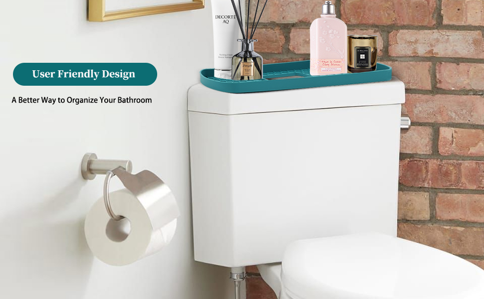 Toilet Tank Tray for Bathroom,Multifunctional Silicone