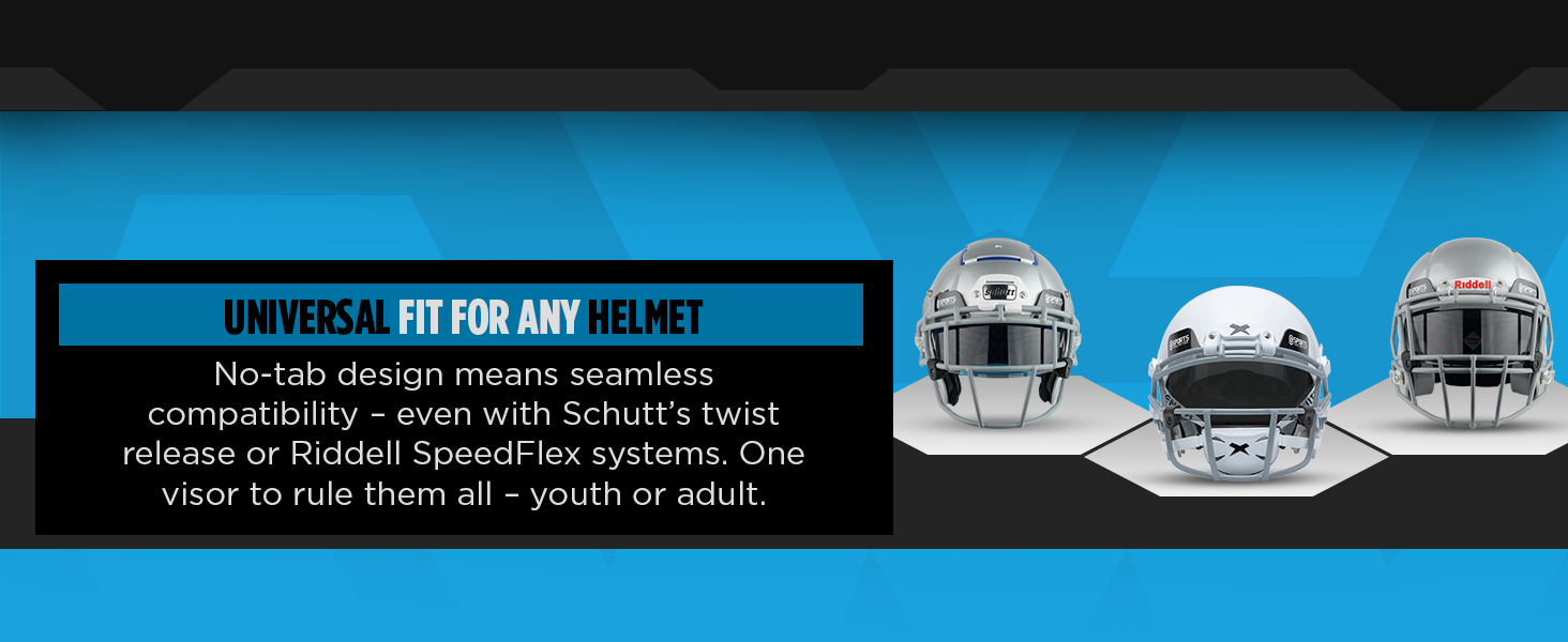 performance football visor, breathable visor, fog-free visor, helmet face shield