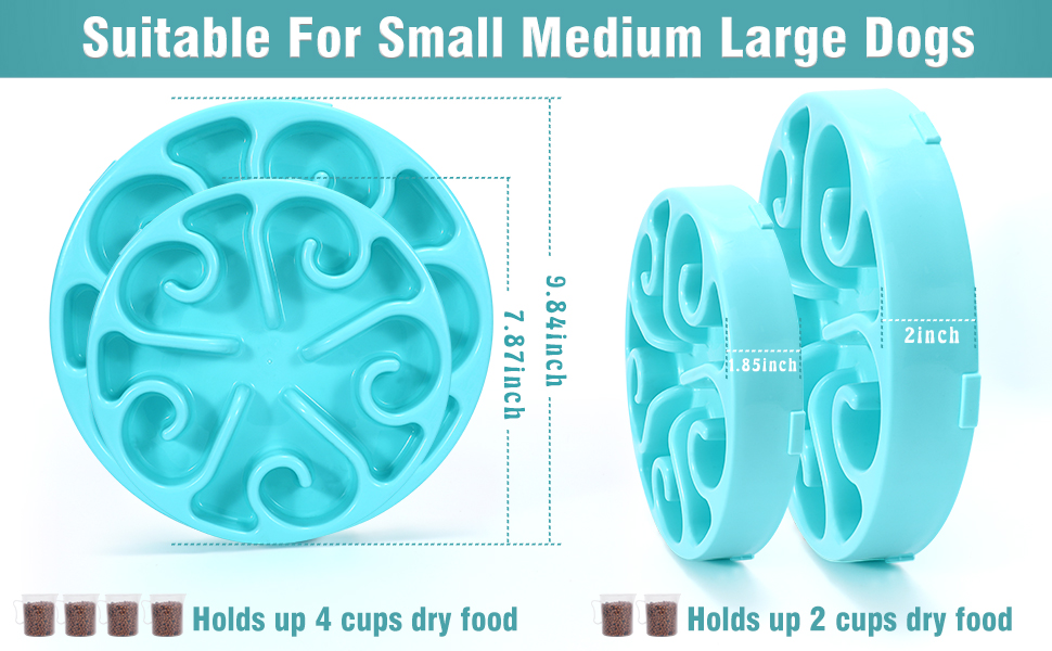 WHIPPY Slow Feeder Dog Bowls for Large Medium Small Dogs Non Slip Maze Puzzle Bowl