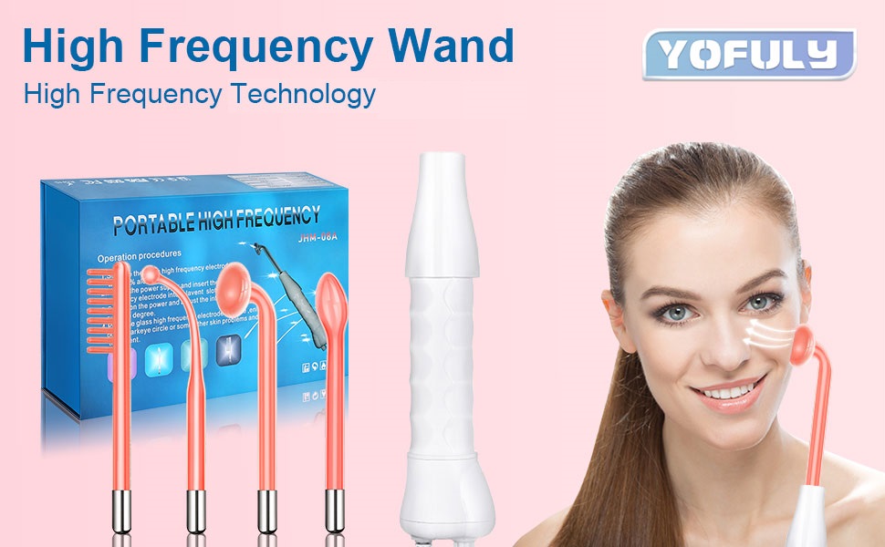 Yofuly High Frequency Wand, Portable High Frequency Facial Machine with
