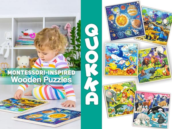 Amazon.com: QUOKKA Wooden Polar Puzzles for Kids Ages 3-5