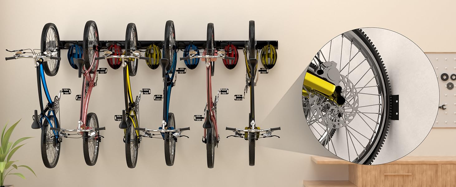 Bike Rack Garage,Bike Storage Rack,6 Heavy Duty Bike