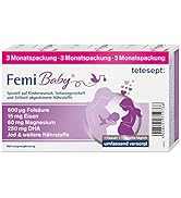 tetesept Femi Baby - 16 nutrients for desire to have children, pregnancy and breastfeeding - vitamins and min...