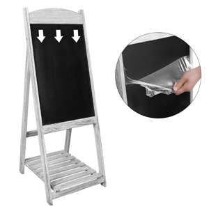 Lavagna Nera Da Terra Con Telaio Autoportante Bar Presentazioni Menu Ristorante Negozio Esterno, Grigio 16 foto