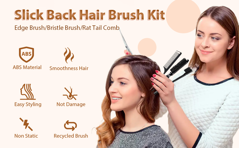 Slick Back Hair Brush Kit
