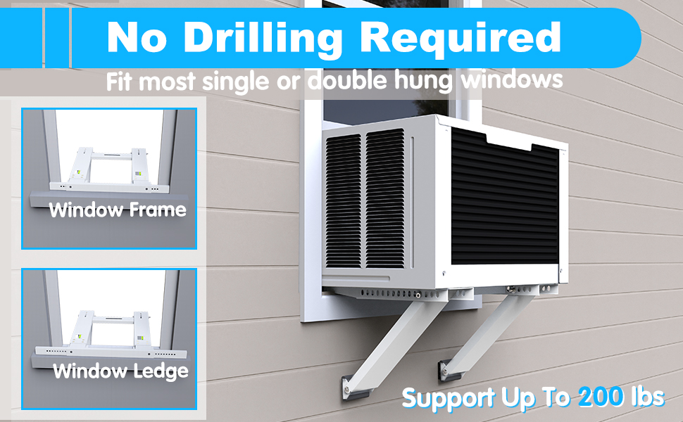 Air Jade Window Air Conditioner Bracket, DrillLess Window AC Support Heavy Duty