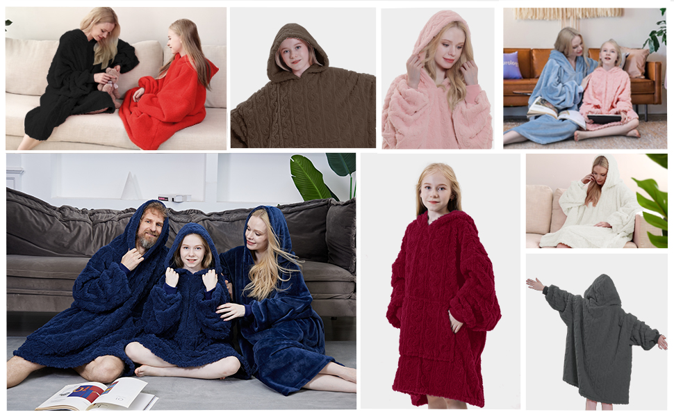 EasyGoing Oversized Wearable Blankets, Cozy and Plush