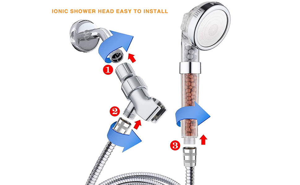 Ionic Shower Head Increase Pressure Filter Handheld Massage Showerhead