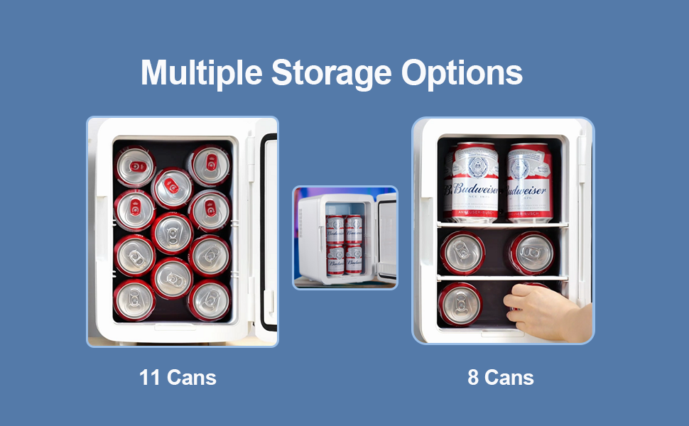 NORTHCLAN Mini Fridge for Bedrooms 10L/11 Cans with AC/DC Powered