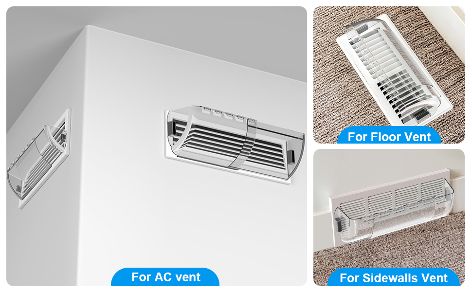 JAYZUUM Adjustable Air Vent Deflector 8” to 14” Floor Vent
