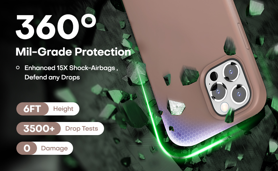 TOCOL [5 in 1] for iPhone 12 Pro Max Case, with 2 Pack Screen Protector