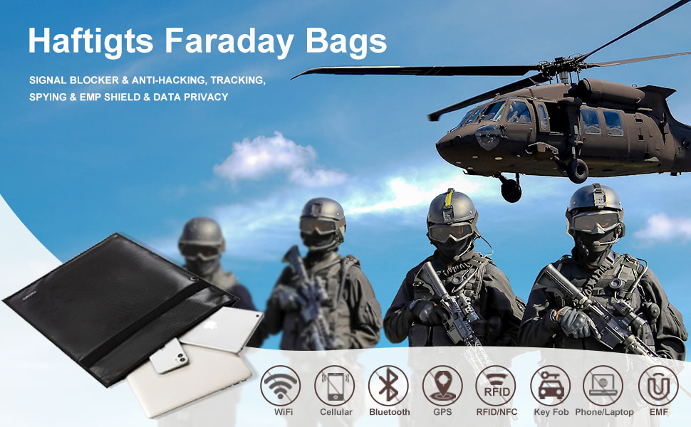 Haftigts 6PCS Faraday Bags With Rfid Wallet for Men/Women