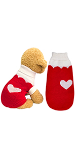 Pet Dog Sweaters Knitwear Turtleneck Winter Warm Puppy Clothing Cute Heart Doggie Sweater