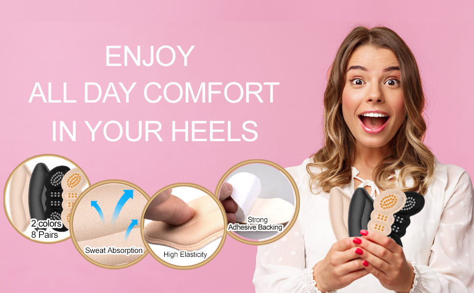 8 Pairs Heel Pads for Shoes