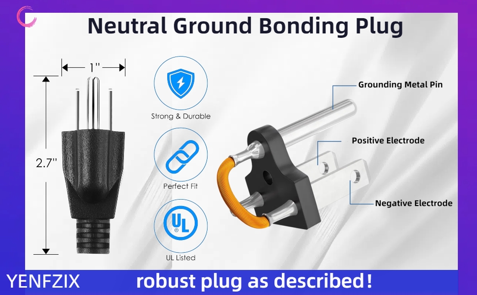 Neutral Ground Bonding Plug for Portable Inverter Generator