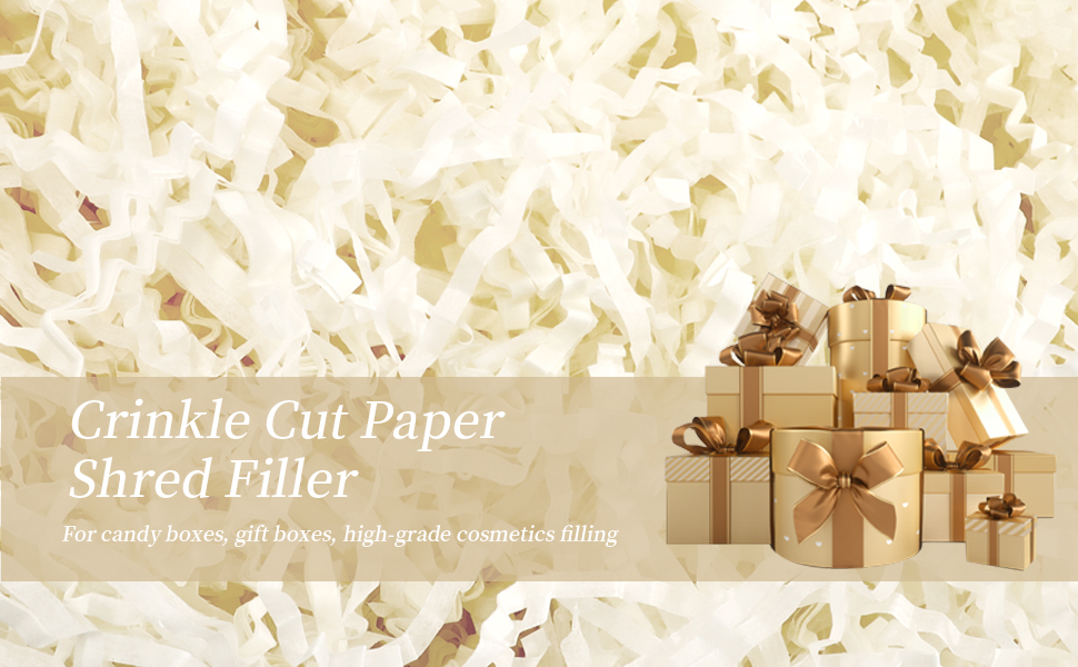 TCAIRG Creamy White Crinkle Cut Paper Shred Filler (1/2 LB