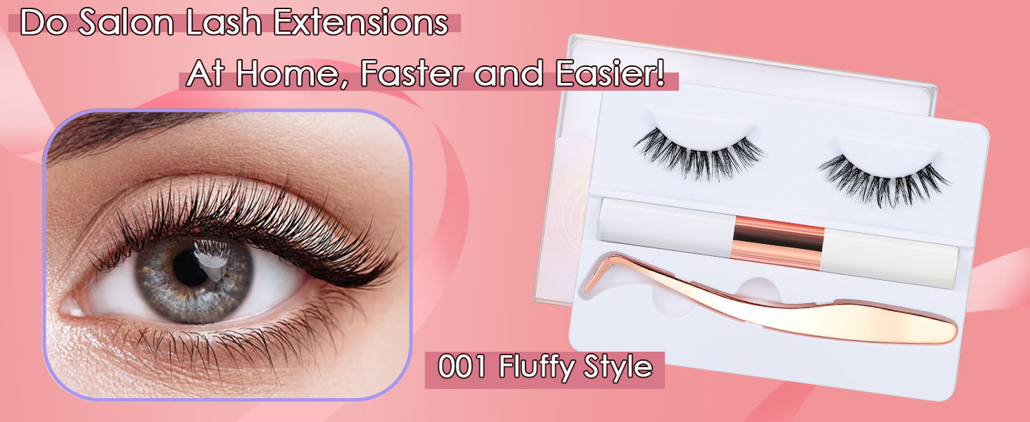 Miuffue DIY Lash Extension Starter Kit with 10 Cluster Lash