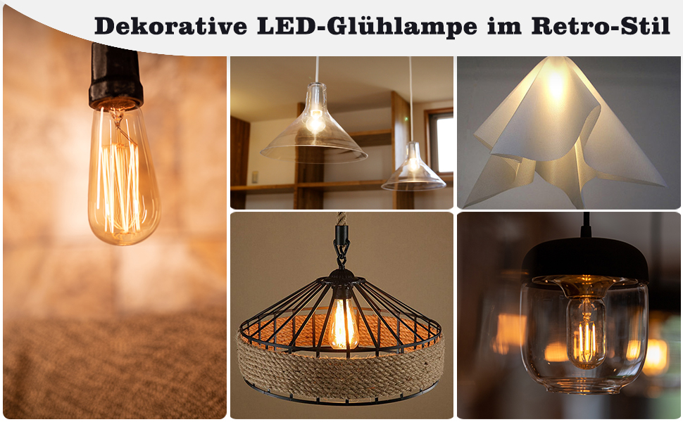 V-TAC LED-Leuchtmittel 4 W E14 Edison LED Vintage Filament Glühbirne Birne  Leuchtmittel Retro, 1 St., Warmweiss, Mini Lampe getöntes Glas 350 Lumen warmes  licht