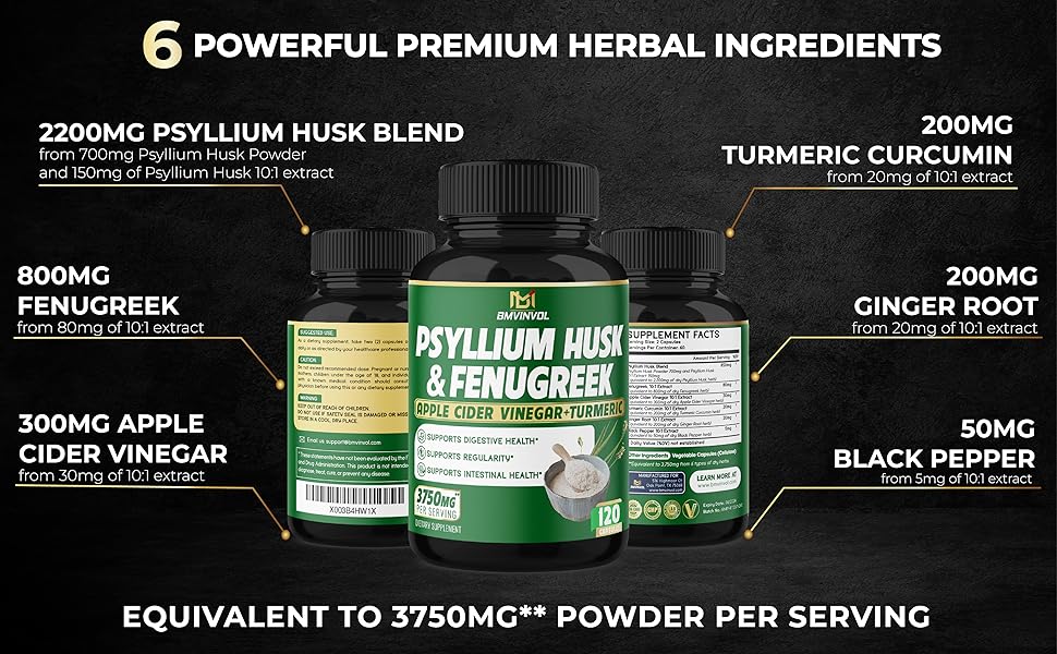 Psyllium Husk 120 Capsules Ingredients