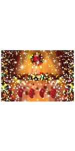 Christmas Fireplace Glitter Bokeh Halos Photography Backdrop