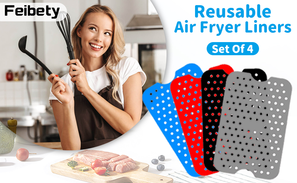 4 Pack Tower Air Fryer Accessories,5.1 x7.87' Silicone Air Fryer Liners