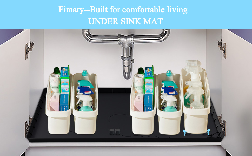 Fimary Under Sink Tray, 34" x 22" Under Sink Mats for