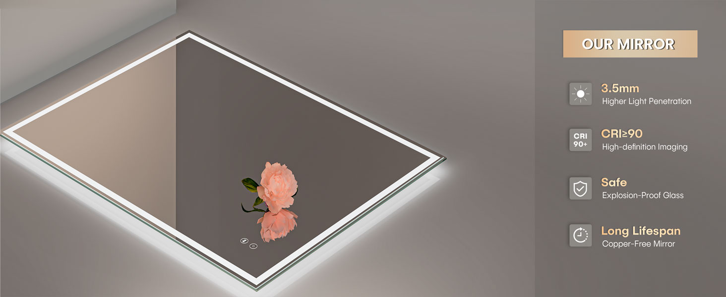 Dripex Bluetooth LED Bathroom Mirror