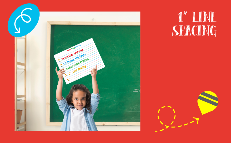 Amazon.com : 50 Sheets Ruled Writing Paper, Double-Sided Printing Skip ...