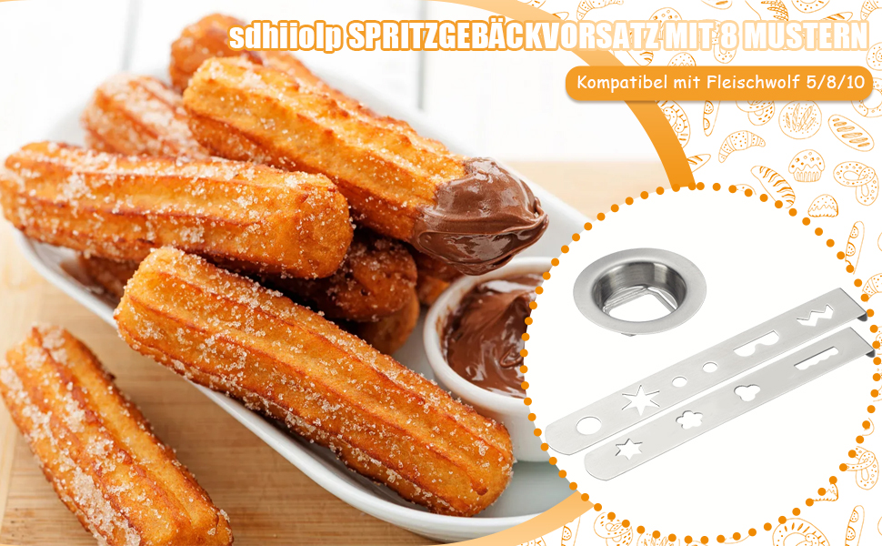 sdhiiolp Set of 2 Biscuit Attachments, Grandma's Stainless Steel Pastry