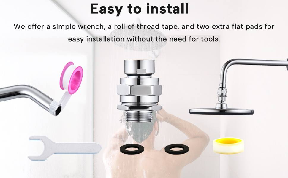 LUOFANT shower Head Swivel Ball Adapter ，Solid Brass Shower Head Swivel