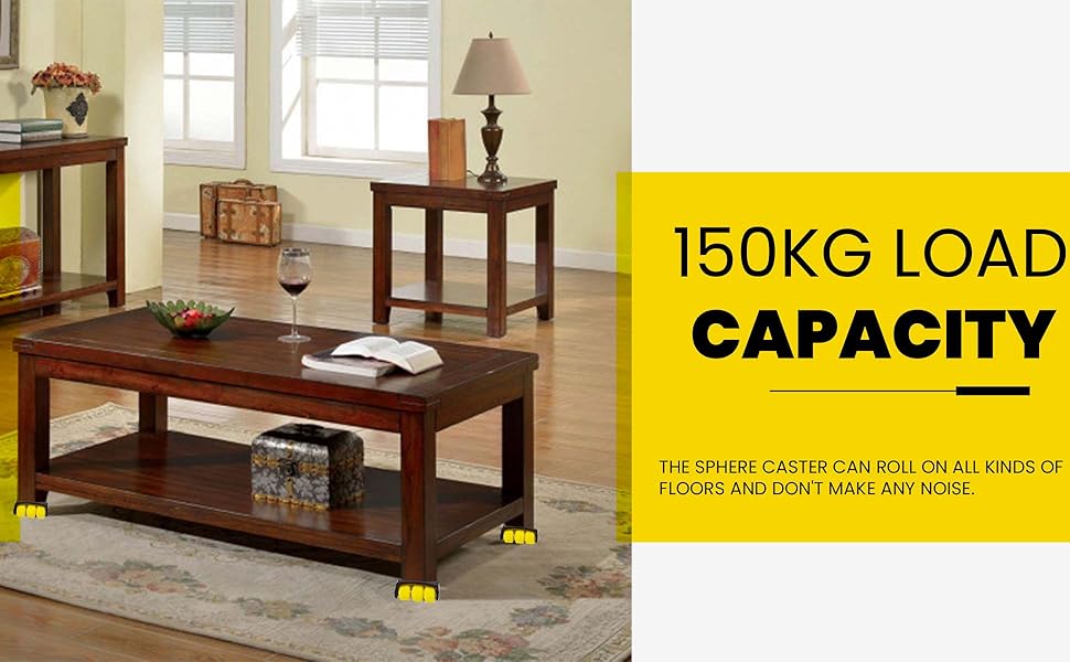 Moving Wheel Yellow-Black Castor Wheel for Furniture SPN-REESC